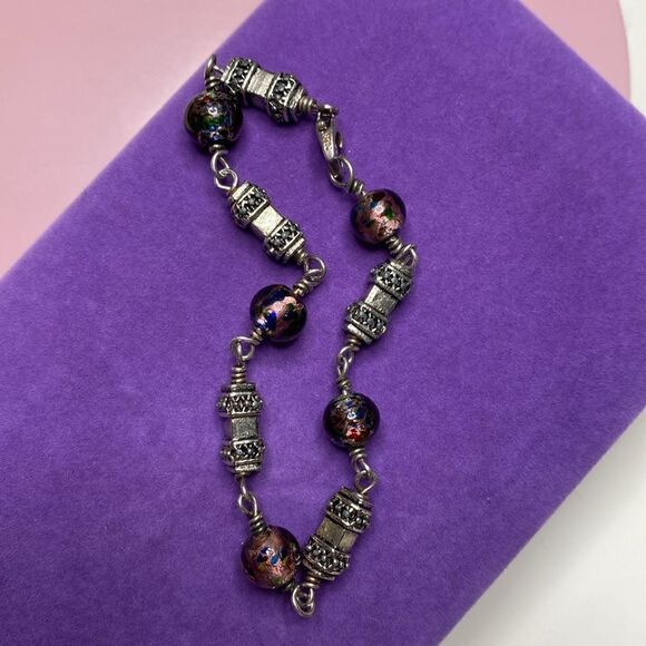💛 925 Murano Glass Bead Bracelet - Picture 2 of 5